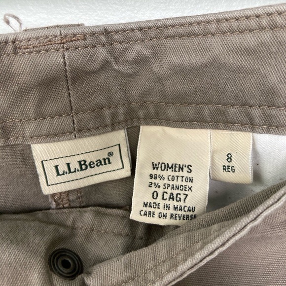LL Bean Brown Hiking Cargo Shorts Size 8 EUC - Picture 3 of 6